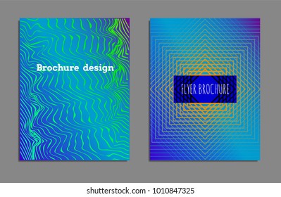Cover design template set with abstract lines modern different color gradient style on background for decoration presentation, brochure, catalog, poster, book, magazine etc. Vector Illustration.