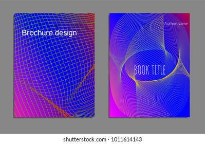 Cover design template set with abstract lines modern different color gradient style on background for decoration presentation, brochure, catalog, poster, book, magazine etc. Vector Illustration.