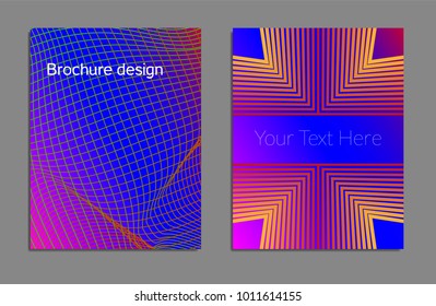 Cover design template set with abstract lines modern different color gradient style on background for decoration presentation, brochure, catalog, poster, book, magazine etc. Vector Illustration.