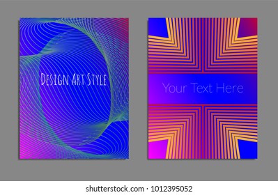 Cover design template set with abstract lines modern different color gradient style on background for decoration presentation, brochure, catalog, poster, book, magazine etc. Vector Illustration.