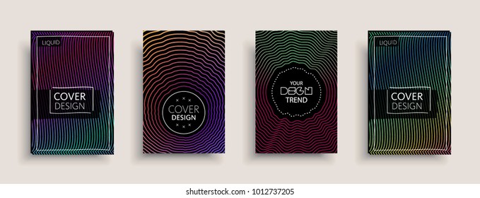 Cover design template, set with abstract fluid colors. Business modern A4 page layout. Colorful vector covers for branding, book, poster, banner, catalog,report,document or any pages.Blank text space.