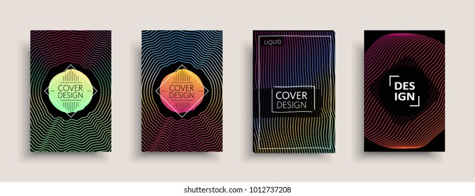 Cover design template, set with abstract fluid colors. Business modern A4 page layout. Colorful vector covers for branding, book, poster, banner, catalog,report,document or any pages.Blank text space.