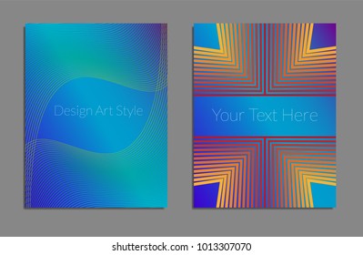 Cover design template set with abstract lines modern different color gradient style on background for decoration presentation, brochure, catalog, poster, book, magazine etc. Vector Illustration.