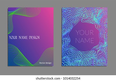 Cover design template set with abstract lines modern different color gradient style on background for decoration presentation, brochure, catalog, poster, book, magazine etc. Vector Illustration.