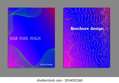 Cover design template set with abstract lines modern different color gradient style on background for decoration presentation, brochure, catalog, poster, book, magazine etc. Vector Illustration.