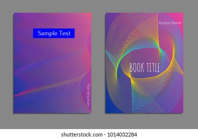 Cover design template set with abstract lines modern different color gradient style on background for decoration presentation, brochure, catalog, poster, book, magazine etc. Vector Illustration.