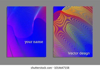 Cover design template set with abstract lines modern different color gradient style on background for decoration presentation, brochure, catalog, poster, book, magazine etc. Vector Illustration.