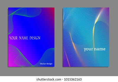 Cover design template set with abstract lines modern different color gradient style on background for decoration presentation, brochure, catalog, poster, book, magazine etc. Vector Illustration.