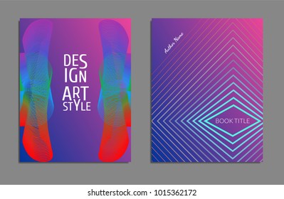 Cover design template set with abstract lines modern different color gradient style on background for decoration presentation, brochure, catalog, poster, book, magazine etc. Vector Illustration.