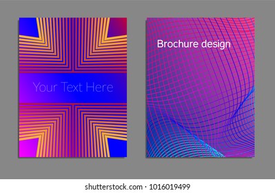 Cover design template set with abstract lines modern different color gradient style on background for decoration presentation, brochure, catalog, poster, book, magazine etc. Vector Illustration.