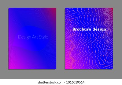 Cover design template set with abstract lines modern different color gradient style on background for decoration presentation, brochure, catalog, poster, book, magazine etc. Vector Illustration.