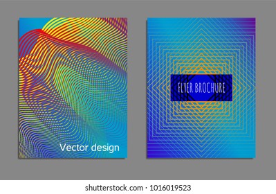 Cover design template set with abstract lines modern different color gradient style on background for decoration presentation, brochure, catalog, poster, book, magazine etc. Vector Illustration.