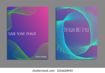 Cover design template set with abstract lines modern different color gradient style on background for decoration presentation, brochure, catalog, poster, book, magazine etc. Vector Illustration.