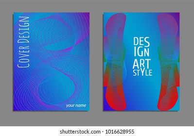 Cover design template set with abstract lines modern different color gradient style on background for decoration presentation, brochure, catalog, poster, book, magazine etc. Vector Illustration.