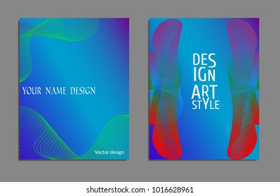 Cover design template set with abstract lines modern different color gradient style on background for decoration presentation, brochure, catalog, poster, book, magazine etc. Vector Illustration.