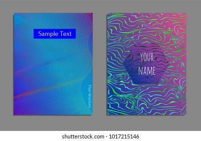 Cover design template set with abstract lines modern different color gradient style on background for decoration presentation, brochure, catalog, poster, book, magazine etc. Vector Illustration.