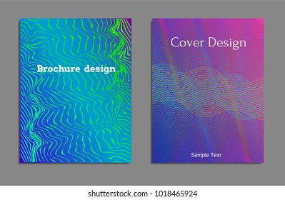 Cover design template set with abstract lines modern different color gradient style on background for decoration presentation, brochure, catalog, poster, book, magazine etc. Vector Illustration.