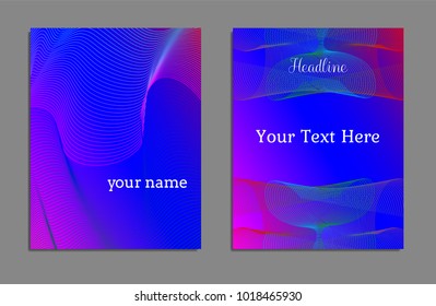 Cover design template set with abstract lines modern different color gradient style on background for decoration presentation, brochure, catalog, poster, book, magazine etc. Vector Illustration.