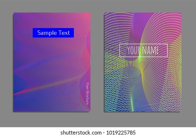 Cover design template set with abstract lines modern different color gradient style on background for decoration presentation, brochure, catalog, poster, book, magazine etc. Vector Illustration.