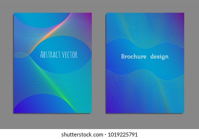 Cover design template set with abstract lines modern different color gradient style on background for decoration presentation, brochure, catalog, poster, book, magazine etc. Vector Illustration.