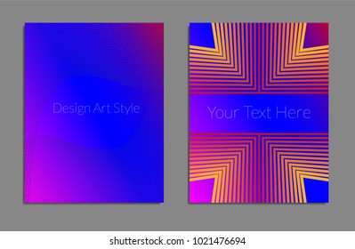 Cover design template set with abstract lines modern different color gradient style on background for decoration presentation, brochure, catalog, poster, book, magazine etc. Vector Illustration.