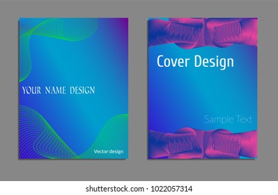 Cover design template set with abstract lines modern different color gradient style on background for decoration presentation, brochure, catalog, poster, book, magazine etc. Vector Illustration.