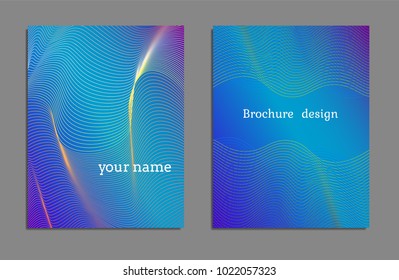 Cover design template set with abstract lines modern different color gradient style on background for decoration presentation, brochure, catalog, poster, book, magazine etc. Vector Illustration.