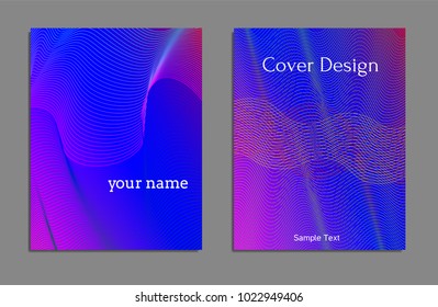 Cover design template set with abstract lines modern different color gradient style on background for decoration presentation, brochure, catalog, poster, book, magazine etc. Vector Illustration.