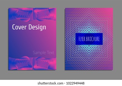 Cover design template set with abstract lines modern different color gradient style on background for decoration presentation, brochure, catalog, poster, book, magazine etc. Vector Illustration.