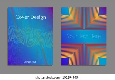Cover design template set with abstract lines modern different color gradient style on background for decoration presentation, brochure, catalog, poster, book, magazine etc. Vector Illustration.