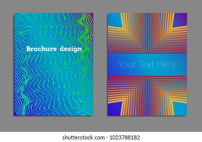 Cover design template set with abstract lines modern different color gradient style on background for decoration presentation, brochure, catalog, poster, book, magazine etc. Vector Illustration.