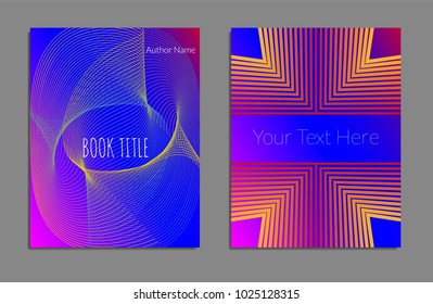 Cover design template set with abstract lines modern different color gradient style on background for decoration presentation, brochure, catalog, poster, book, magazine etc. Vector Illustration.