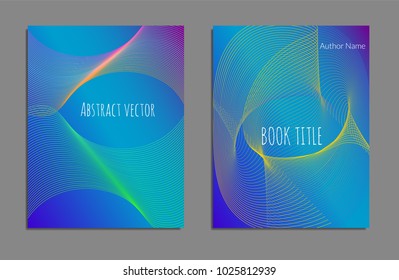 Cover design template set with abstract lines modern different color gradient style on background for decoration presentation, brochure, catalog, poster, book, magazine etc. Vector Illustration.