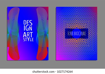 Cover design template set with abstract lines modern different color gradient style on background for decoration presentation, brochure, catalog, poster, book, magazine etc. Vector Illustration.
