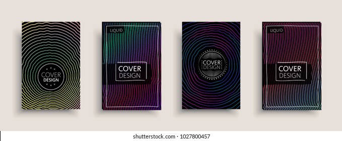 Cover design template, set with abstract fluid colors. Business modern A4 page layout. Colorful vector covers for branding, book, poster, banner, catalog,report,document or any pages.Blank text space.
