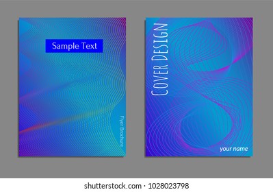 Cover design template set with abstract lines modern different color gradient style on background for decoration presentation, brochure, catalog, poster, book, magazine etc. Vector Illustration.