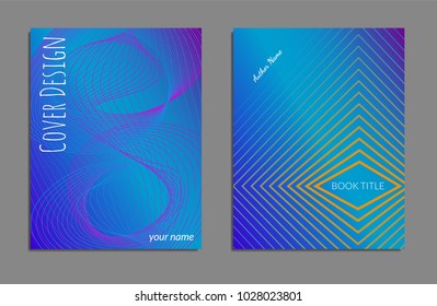 Cover design template set with abstract lines modern different color gradient style on background for decoration presentation, brochure, catalog, poster, book, magazine etc. Vector Illustration.