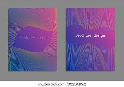 Cover design template set with abstract lines modern different color gradient style on background for decoration presentation, brochure, catalog, poster, book, magazine etc. Vector Illustration.