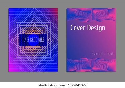 Cover design template set with abstract lines modern different color gradient style on background for decoration presentation, brochure, catalog, poster, book, magazine etc. Vector Illustration.