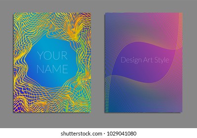 Cover design template set with abstract lines modern different color gradient style on background for decoration presentation, brochure, catalog, poster, book, magazine etc. Vector Illustration.