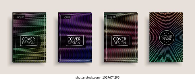 Cover design template, set with abstract fluid colors. Business modern A4 page layout. Colorful vector covers for branding, book, poster, banner, catalog,report,document or any pages.Blank text space.