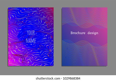 Cover design template set with abstract lines modern different color gradient style on background for decoration presentation, brochure, catalog, poster, book, magazine etc. Vector Illustration.