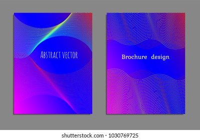 Cover design template set with abstract lines modern different color gradient style on background for decoration presentation, brochure, catalog, poster, book, magazine etc. Vector Illustration.