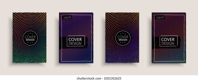 Cover design template, set with abstract fluid colors. Business modern A4 page layout. Colorful vector covers for branding, book, poster, banner, catalog, report, document or any pages.Blank text space.
