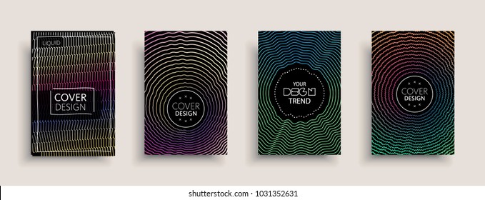 Cover design template, set with abstract fluid colors. Business modern A4 page layout. Colorful vector covers for branding, book, poster, banner, catalog, report, document or any pages.Blank text space.