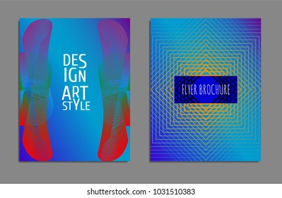 Cover design template set with abstract lines modern different color gradient style on background for decoration presentation, brochure, catalog, poster, book, magazine etc. Vector Illustration.