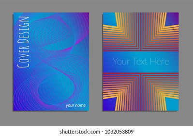 Cover design template set with abstract lines modern different color gradient style on background for decoration presentation, brochure, catalog, poster, book, magazine etc. Vector Illustration.