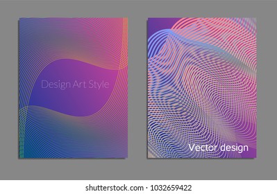 Cover design template set with abstract lines modern different color gradient style on background for decoration presentation, brochure, catalog, poster, book, magazine etc. Vector Illustration.