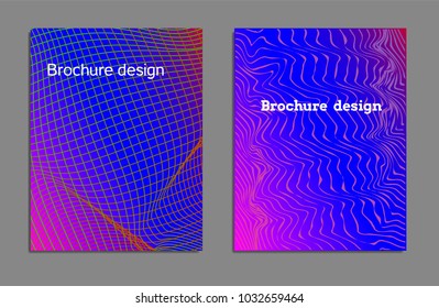 Cover design template set with abstract lines modern different color gradient style on background for decoration presentation, brochure, catalog, poster, book, magazine etc. Vector Illustration.