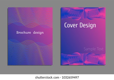 Cover design template set with abstract lines modern different color gradient style on background for decoration presentation, brochure, catalog, poster, book, magazine etc. Vector Illustration.